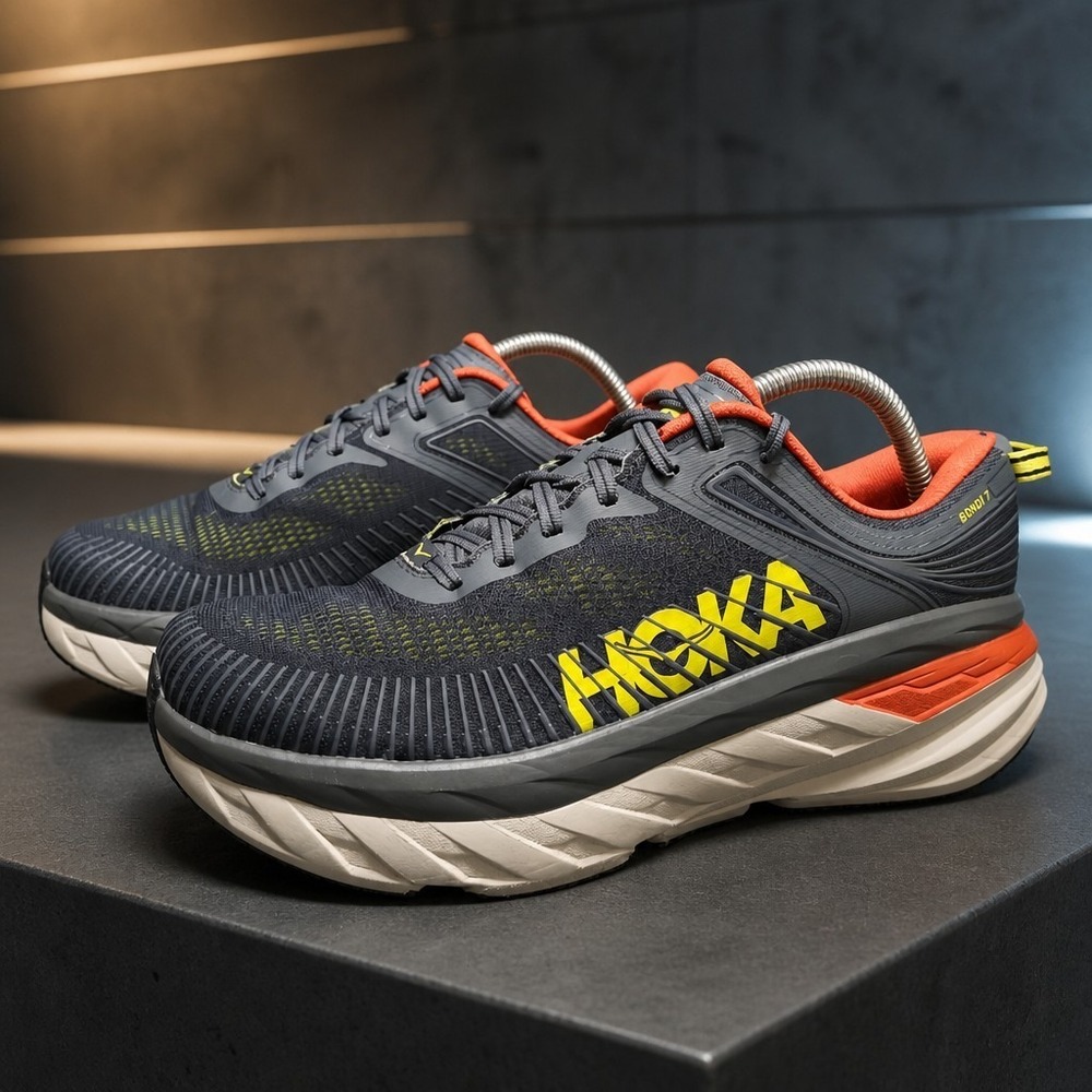 Hoka One One Bondi 7 Men's Size 9 EE Running Shoes Gray Sneaker 1110518-TCHL